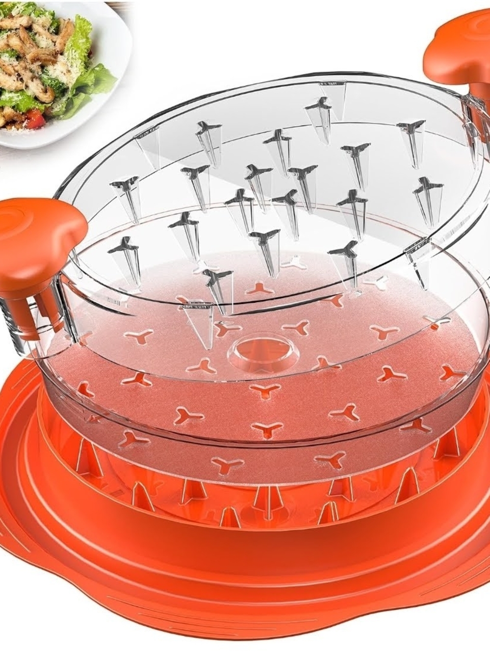 Large Chicken Breast Shredder Tool with Separate Plate, Non-Slip Bottom